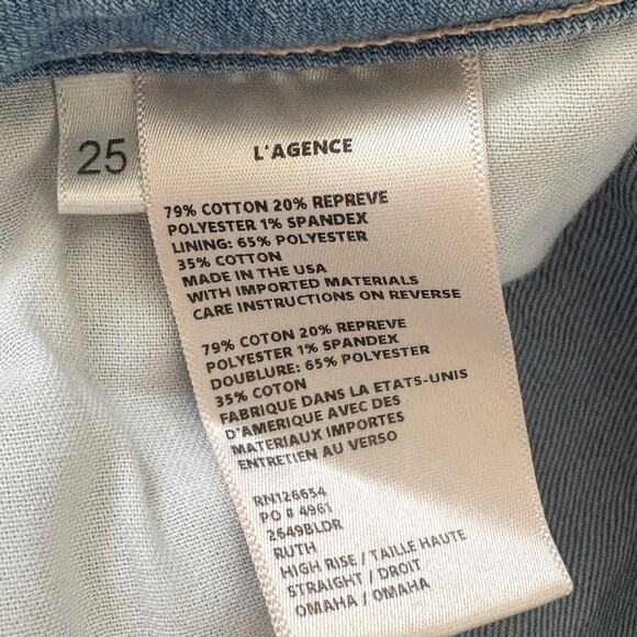 L’Agence Ruth Straight Leg Jeans - Light Blue - Picture 5 of 7